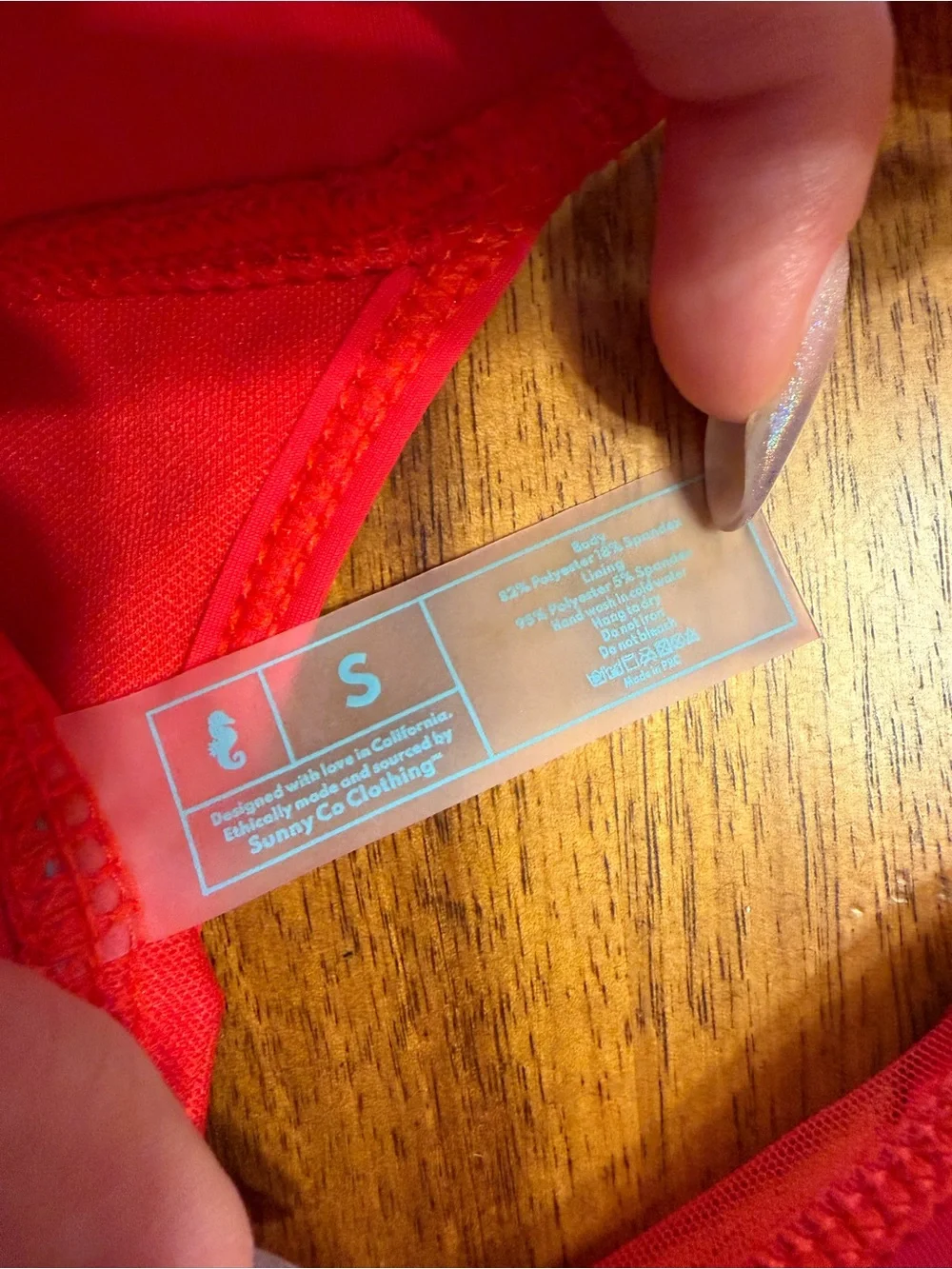 NWOT Sunny Co Clothing Red Mesh Bikini Set Bralette Top & Cheeky Bottom